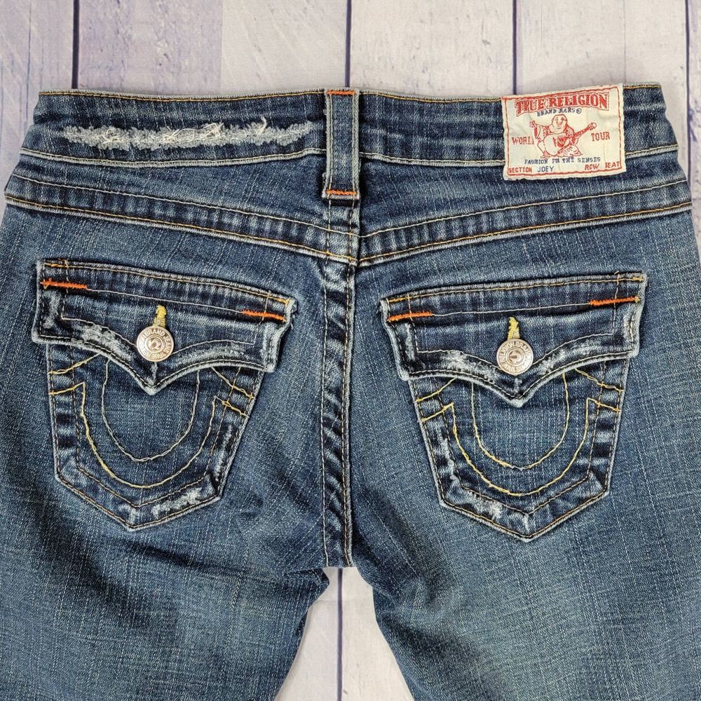 True Religion Vintage Y2K Joey Low Rise Twist Flare Leg Jeans Size 26 - Picture 6 of 8